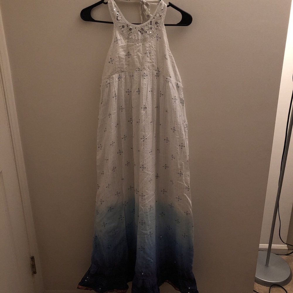 justice light blue & white maxi dress